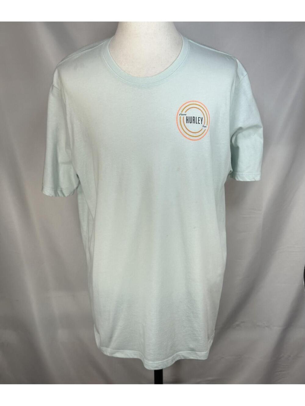 Hurley Graphic Print Pullover T-Shirt Green Mens 2XL